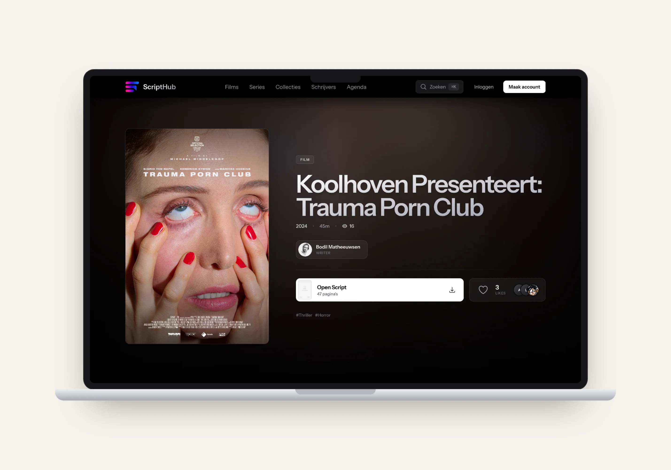 Script detail · Koolhoven Presenteert: Trauma Porn Club